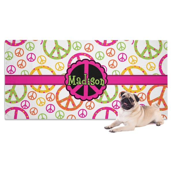 Custom Peace Sign Dog Towel (Personalized)