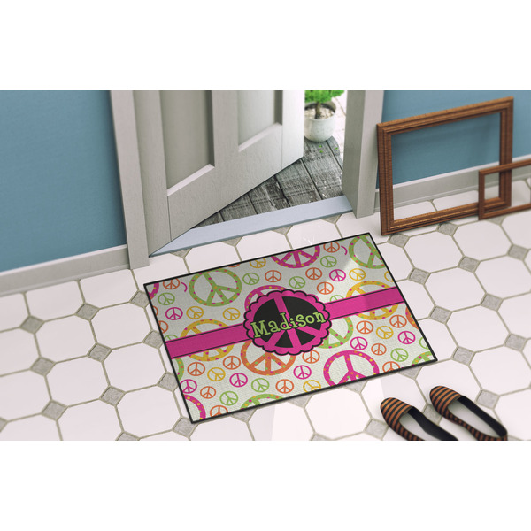 Peace Sign Door Mat Lifestyle