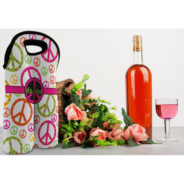 Peace Sign Double Wine Tote - LIFESTYLE (new)