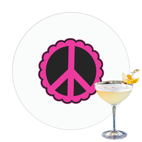 Custom Peace Sign Printed Drink Topper - 3.25"