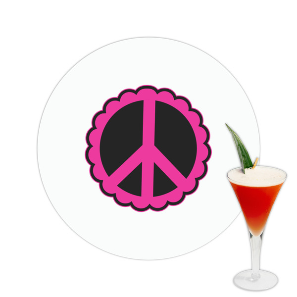 Custom Peace Sign Printed Drink Topper -  2.5"