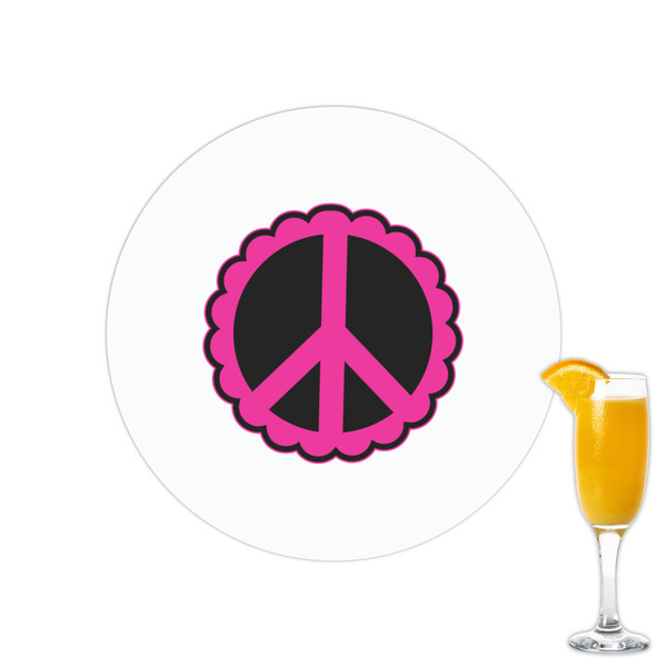 Custom Peace Sign Printed Drink Topper - 2.15"