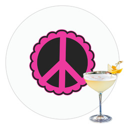 Peace Sign Printed Drink Topper - 3.5"