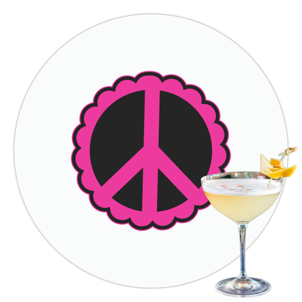 Custom Peace Sign Printed Drink Topper - 3.5"
