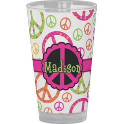 Peace Sign Pint Glass - Full Color (Personalized)