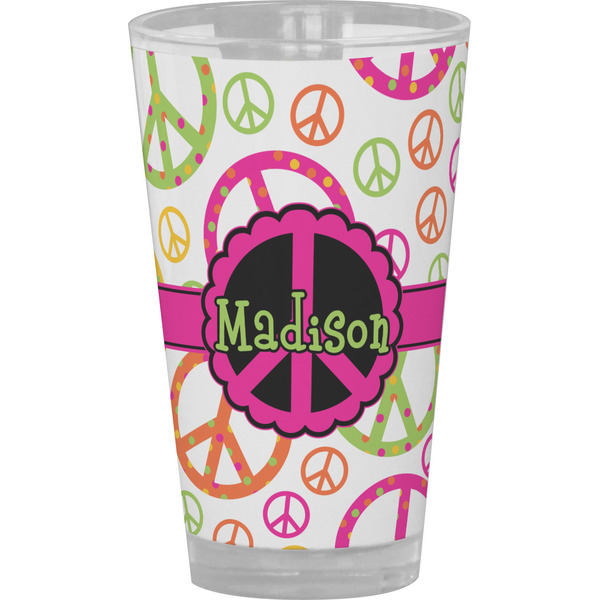 Custom Peace Sign Pint Glass - Full Color (Personalized)