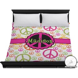 Peace Sign Duvet Cover - King (Personalized)