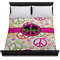 Peace Sign Duvet Cover - Queen - On Bed - No Prop