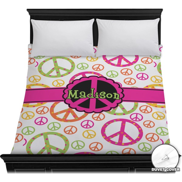 Custom Peace Sign Duvet Cover - Full / Queen (Personalized)