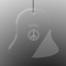 Peace Sign Engraved Glass Ornament - Bell