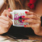 Peace Sign Espresso Cup - 6oz (Double Shot) LIFESTYLE (Woman hands cropped)