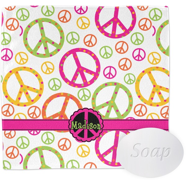 Peace Sign Wash Cloth with soap