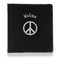 Peace Sign Leather Binder - 1" - Black - Front View