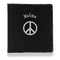 Peace Sign Leather Binder - 1" - Black (Personalized)