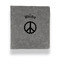 Peace Sign Leather Binder - 1" - Grey - Front View