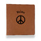 Peace Sign Leather Binder - 1" - Rawhide - Front View