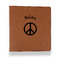 Peace Sign Leather Binder - 1" - Rawhide (Personalized)