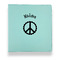 Peace Sign Leather Binders - 1" - Teal - Front View