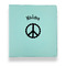 Peace Sign Leather Binder - 1" - Teal (Personalized)