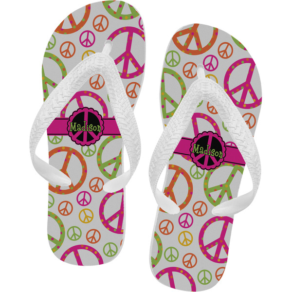 Custom Peace Sign Flip Flops - Small (Personalized)