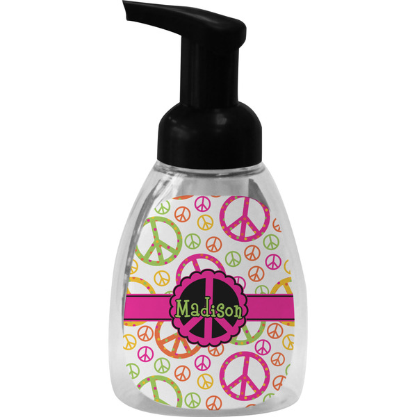 Custom Peace Sign Foam Soap Bottle - Black (Personalized)