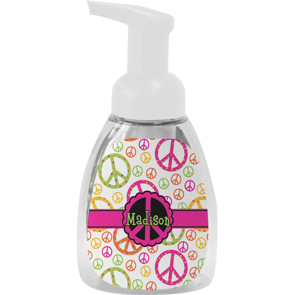 Custom Peace Sign Foam Soap Bottle - White (Personalized)