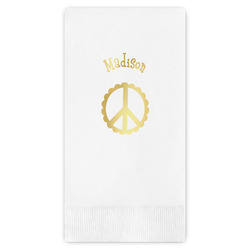 Peace Sign Guest Napkins - Foil Stamped (Personalized)
