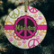 Peace Sign Frosted Glass Ornament - Round (Lifestyle)
