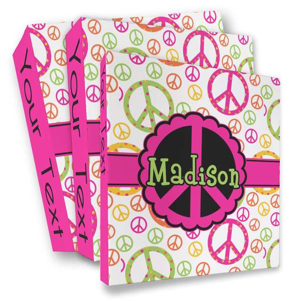 Custom Peace Sign 3 Ring Binder - Full Wrap (Personalized)