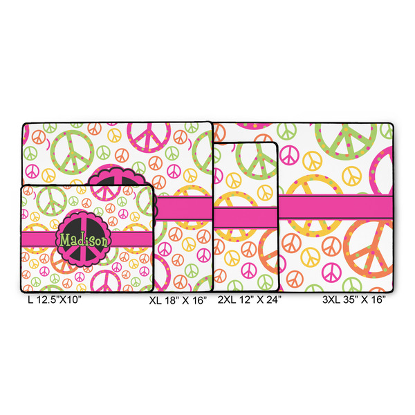 Peace Sign Gaming Mats - SIZE CHART