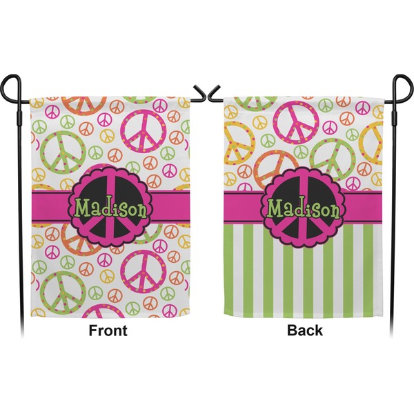 Peace Sign Garden Flag - Double Sided Front and Back