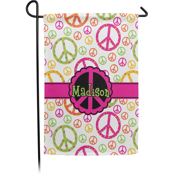 Custom Peace Sign Small Garden Flag - Single Sided w/ Name or Text