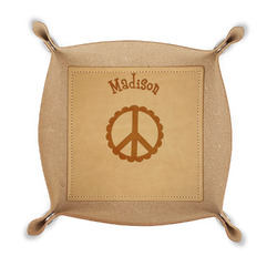 Peace Sign Genuine Leather Valet Tray (Personalized)