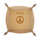 Peace Sign Genuine Leather Dice Tray (Personalized)