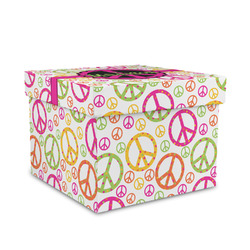 Peace Sign Gift Box with Lid - Canvas Wrapped - Medium (Personalized)