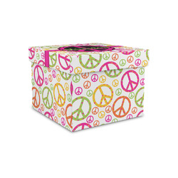 Peace Sign Gift Box with Lid - Canvas Wrapped - Small (Personalized)