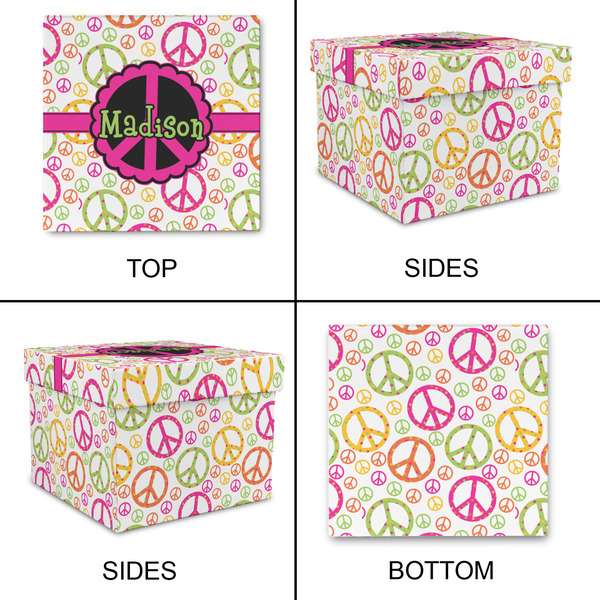 Peace Sign Gift Boxes with Lid - Canvas Wrapped - X-Large - Approval