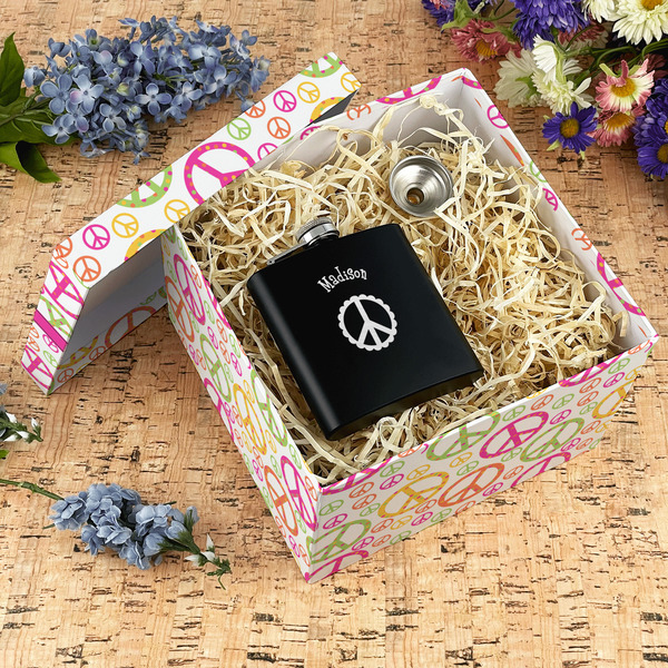 Peace Sign Gift Boxes with Lid - Canvas Wrapped - X-Large - In Context