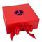 Peace Sign Gift Boxes with Magnetic Lid - Red - Front