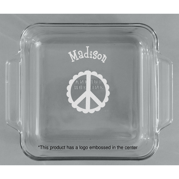 Peace Sign Glass Cake Dish - APPROVAL (8x8)