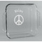 Peace Sign Glass Cake Dish - 8in x 8in (Personalized)