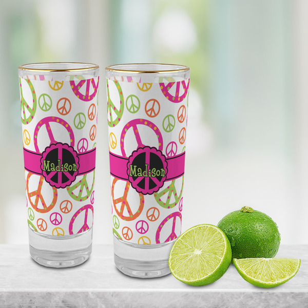 Peace Sign Glass Shot Glass - 2 oz - LIFESTYLE