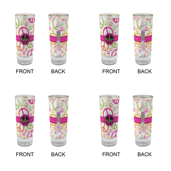 Peace Sign Glass Shot Glass - 2 oz - Set of 4 - APPROVAL