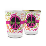 Peace Sign Glass Shot Glass - 1.5 oz (Personalized)