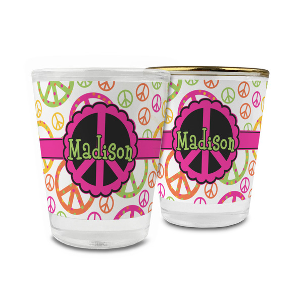 Custom Peace Sign Glass Shot Glass - 1.5 oz (Personalized)