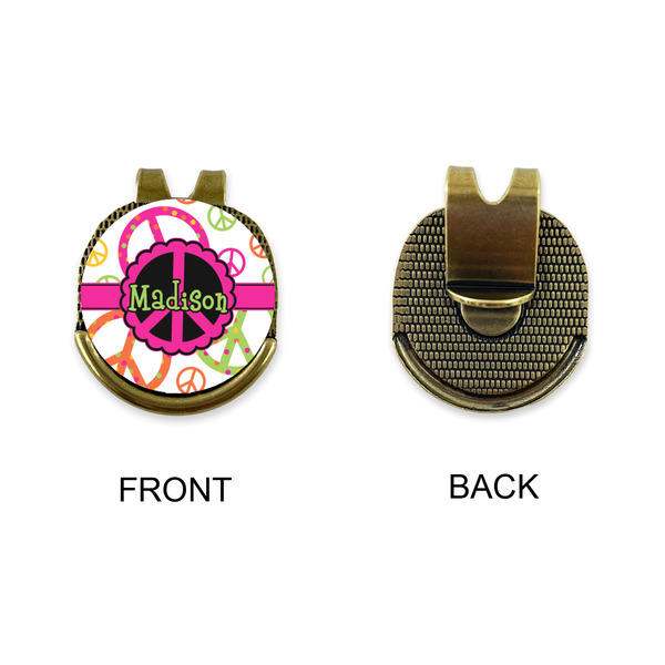 Peace Sign Golf Ball Hat Clip Marker - Apvl - GOLD