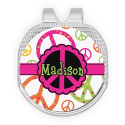 Peace Sign Golf Ball Marker - Hat Clip - Silver