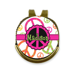 Peace Sign Golf Ball Marker - Hat Clip - Gold