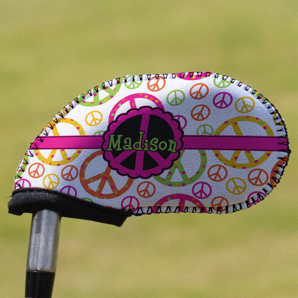 Custom Peace Sign Golf Club Iron Cover (Personalized)