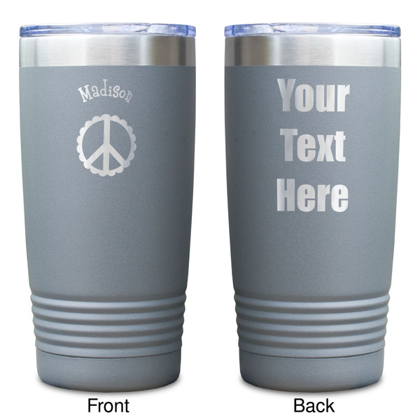 Peace Sign Gray Polar Camel Tumbler - 20oz - Double Sided - Approval